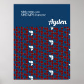 SHRIMPY Funtastic Retro Red Blue Kinderzimmer Cust Poster (Vorne)