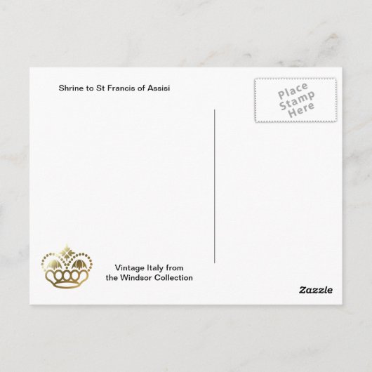 Shrine bis St. Francis von Assisi Postkarte (Rückseite)