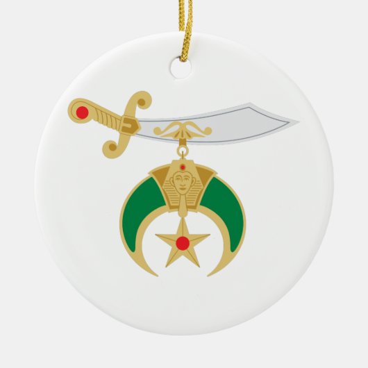 Shriner Klinge Keramik Ornament (Vorne)