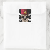 Shriner Masonic Skull and Bones with Fez Quadratischer Aufkleber (Tasche)