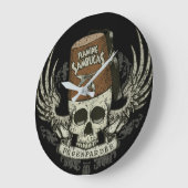 Shriner Skull Distressed Große Wanduhr (Winkel)