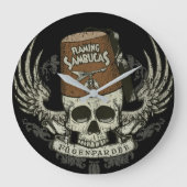Shriner Skull Distressed Große Wanduhr (Vorderseite)