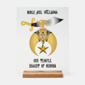 Shriners Acrylschild (Vorderseite)