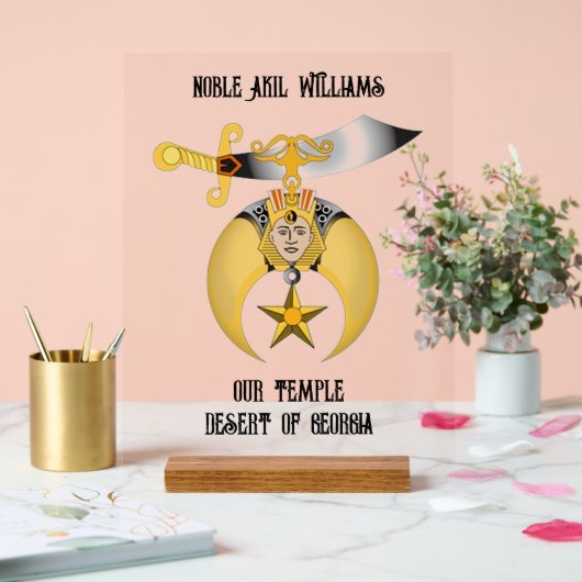 Shriners Acrylschild (Hochzeit)