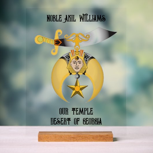 Shriners Acrylschild (Neutral)