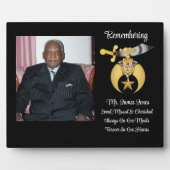 Shriners Memorial Plaque Fotoplatte (Vorderseite)