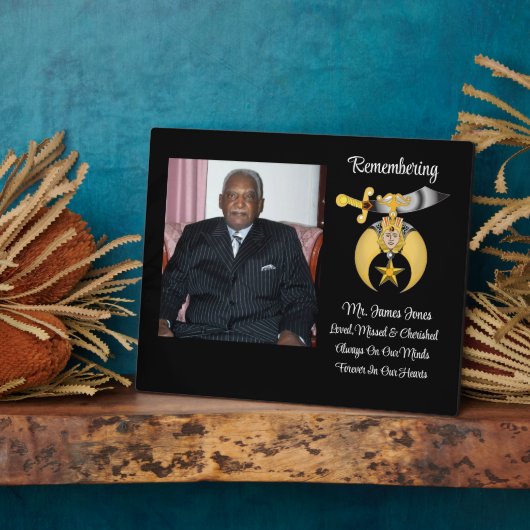 Shriners Memorial Plaque Fotoplatte (Seite)