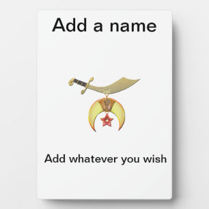 Shriners Plaque Fotoplatte