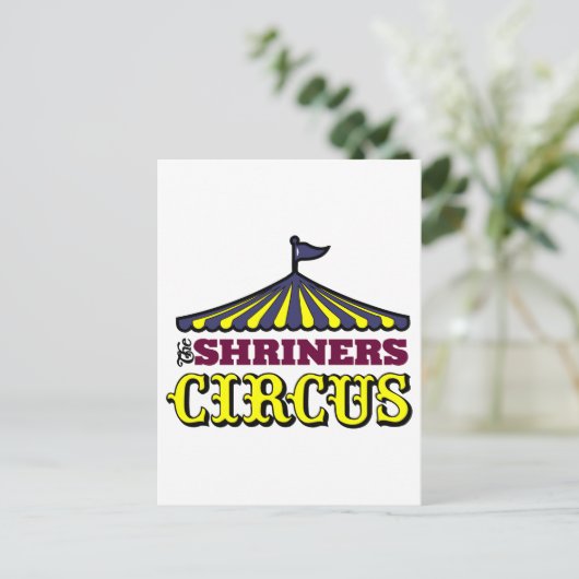 Shriners Zirkus Postkarte (Stehend Vorderseite)