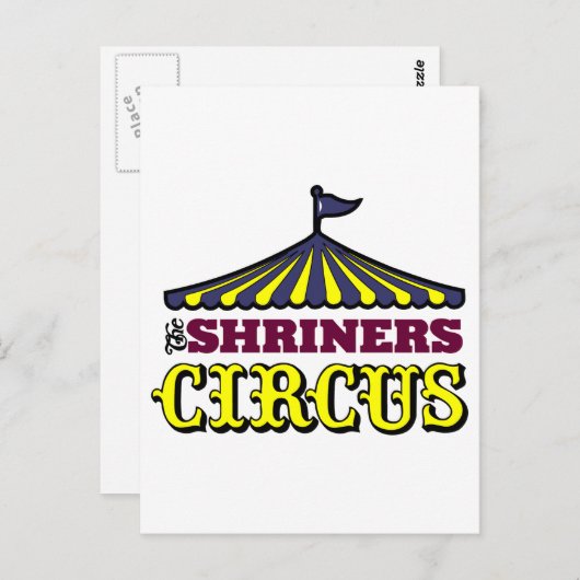 Shriners Zirkus Postkarte (Vorne/Hinten)