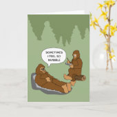 Shrink's Office Funny Sasquatch Cartoon Custom Karte (Gelbe Blume)