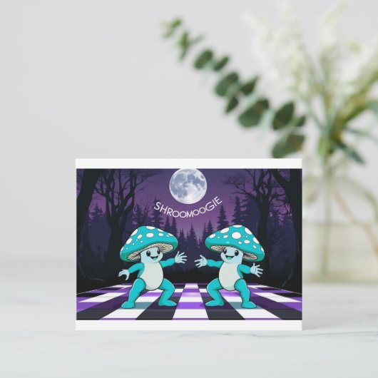 Shroom Boogie Tshirt Postkarte (Stehend Vorderseite)