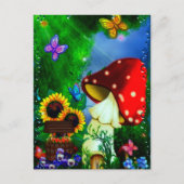 Shroom Gully Whimsical Fantasy Art Postkarte (Vorderseite)