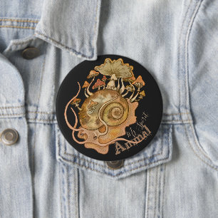 Shroom Snail Spirit Animal Button