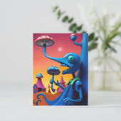 Shroomin' 'n' Bloom'n'n - Ken Gage Surreal Art Postkarte (Stehend Vorderseite)