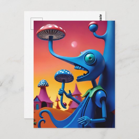 Shroomin' 'n' Bloom'n'n - Ken Gage Surreal Art Postkarte (Vorne/Hinten)