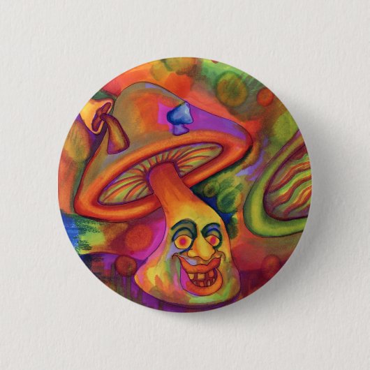 "Shroomin" Psychedelic Mushroom Button (Vorderseite)