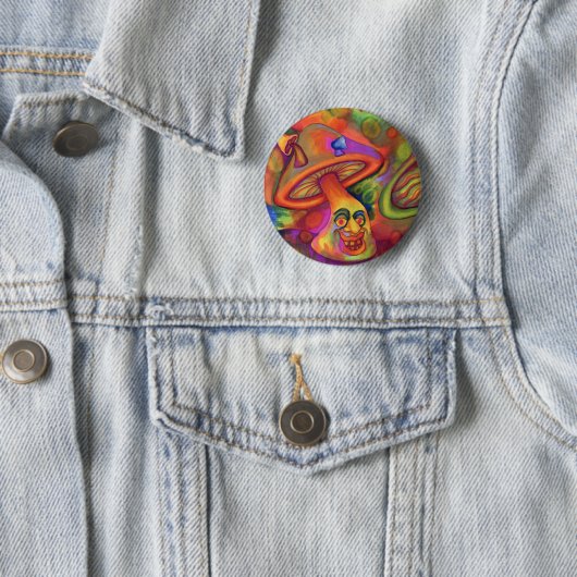 "Shroomin" Psychedelic Mushroom Button (Beispiel)