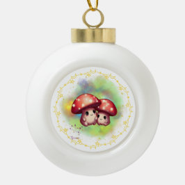 Shroomoscope Gemini Schneeflocke Gerahmtes Ornamen Keramik Kugel-Ornament