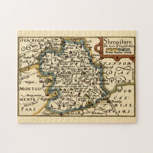 Shropshire Landkreis England Alte antike Karte Puzzle (Horizontal)