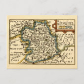 Shropshire Landkreis Map, England Postkarte (Vorderseite)