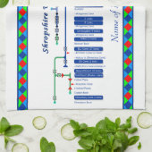 Shropshire Union Canal Route Map UK Waterways Blue Handtuch (Gefaltet)