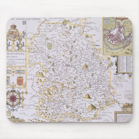 Shropshyre, graviert von Jodocus Hondius Mousepad (Vorne)