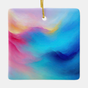 "Shroudglen" Pink und Blue Landscape Seascape. Keramikornament