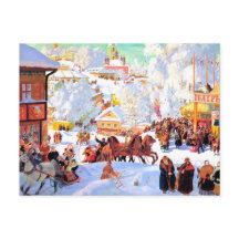 "Shrovetide" von Boris Kustodiev, Holiday Postcard