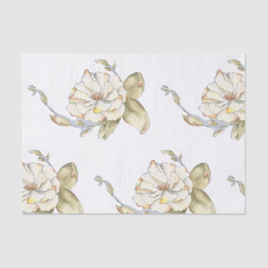 Shrub-Rose-Design auf Gewebepapier Seidenpapier (Vorderseite)