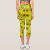 Shrubby Cinquefoil Nahtloses Muster Capri Leggings (Rückseite)