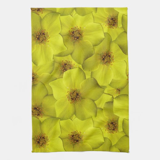 Shrubby Cinquefoil Nahtloses Muster Geschirrtuch (Vertikal)