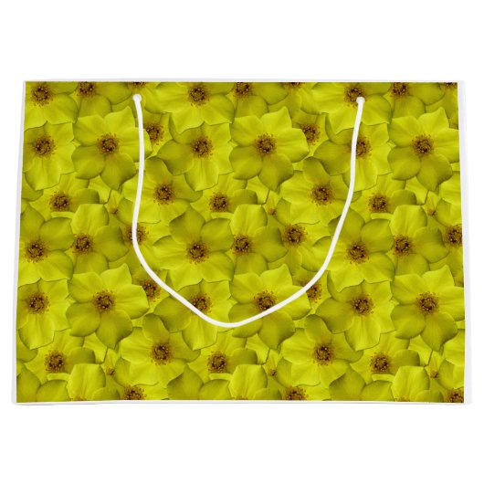 Shrubby Cinquefoil Nahtloses Muster Große Geschenktüte (Vorderseite)