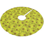 Shrubby Cinquefoil Nahtloses Muster Polyester Weihnachtsbaumdecke (Schrägansicht)