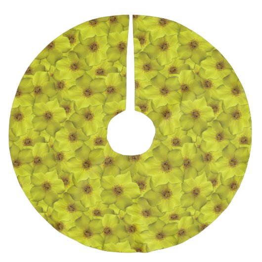 Shrubby Cinquefoil Nahtloses Muster Polyester Weihnachtsbaumdecke (Vorderseite)