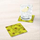 Shrubby Cinquefoil Nahtloses Muster Rechteckiger Pappuntersetzer (Vor Ort)