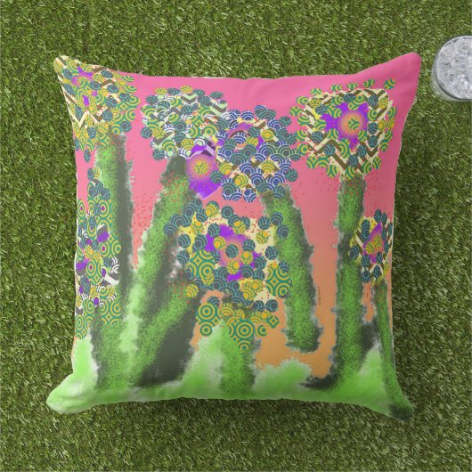 Shrubby Pattern Blooms Kissen (Gras)