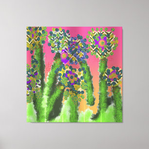 Shrubby Pattern Blooms Leinwanddruck