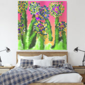 Shrubby Pattern Blooms Leinwanddruck (Insitu (Schlafzimmer))
