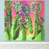 Shrubby Pattern Blooms Leinwanddruck (Insitu (Holzboden))