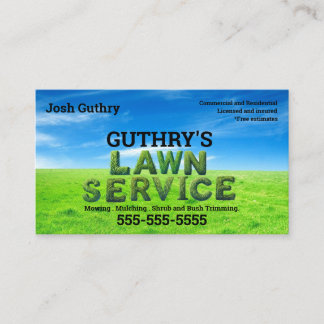 Shrubs Bliss Lawn Service Business Card Visitenkarte