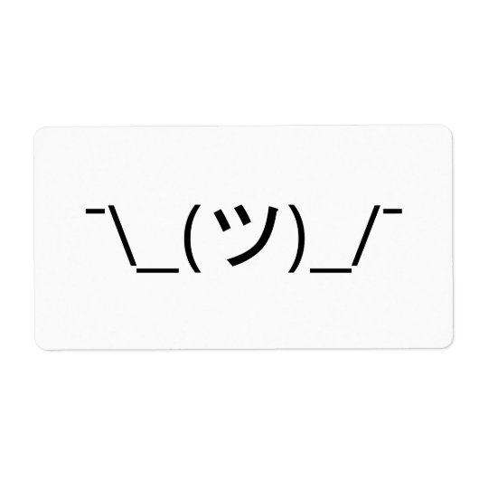 Shrug Emoticon Ø\_(ツ_/ Ø Japanisch Kaomoji (Vorne)