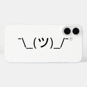 Shrug Emoticon Ø\_(ツ_/ Ø Japanisch Kaomoji iPhone 16 Plus Hülle