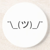 Shrug Emoticon Ø\_(ツ_/ Ø Japanisch Kaomoji Getränkeuntersetzer (Vorne)