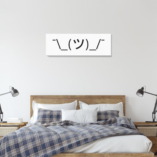 Shrug Emoticon Ø\_(ツ_/ Ø Japanisch Kaomoji Leinwanddruck (Insitu (Schlafzimmer))