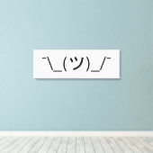 Shrug Emoticon Ø\_(ツ_/ Ø Japanisch Kaomoji Leinwanddruck (Insitu (Holzboden))