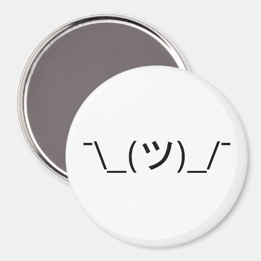 Shrug Emoticon Ø\_(ツ_/ Ø Japanisch Kaomoji Magnet (Vorderseite/Rückseite)