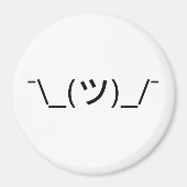 Shrug Emoticon Ø\_(ツ_/ Ø Japanisch Kaomoji Magnet (Vorne)