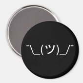 Shrug Emoticon Ø\_(ツ_/ Ø Japanisch Kaomoji Magnet (Vorderseite/Rückseite)