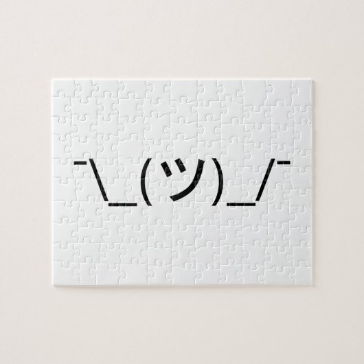 Shrug Emoticon Ø\_(ツ_/ Ø Japanisch Kaomoji Puzzle (Horizontal)